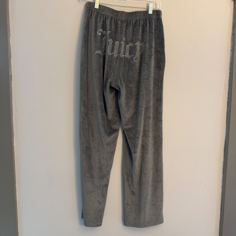 Juicy Couture Gray Velour Rhinestone Logo Sleepwear Pants Womens Small
